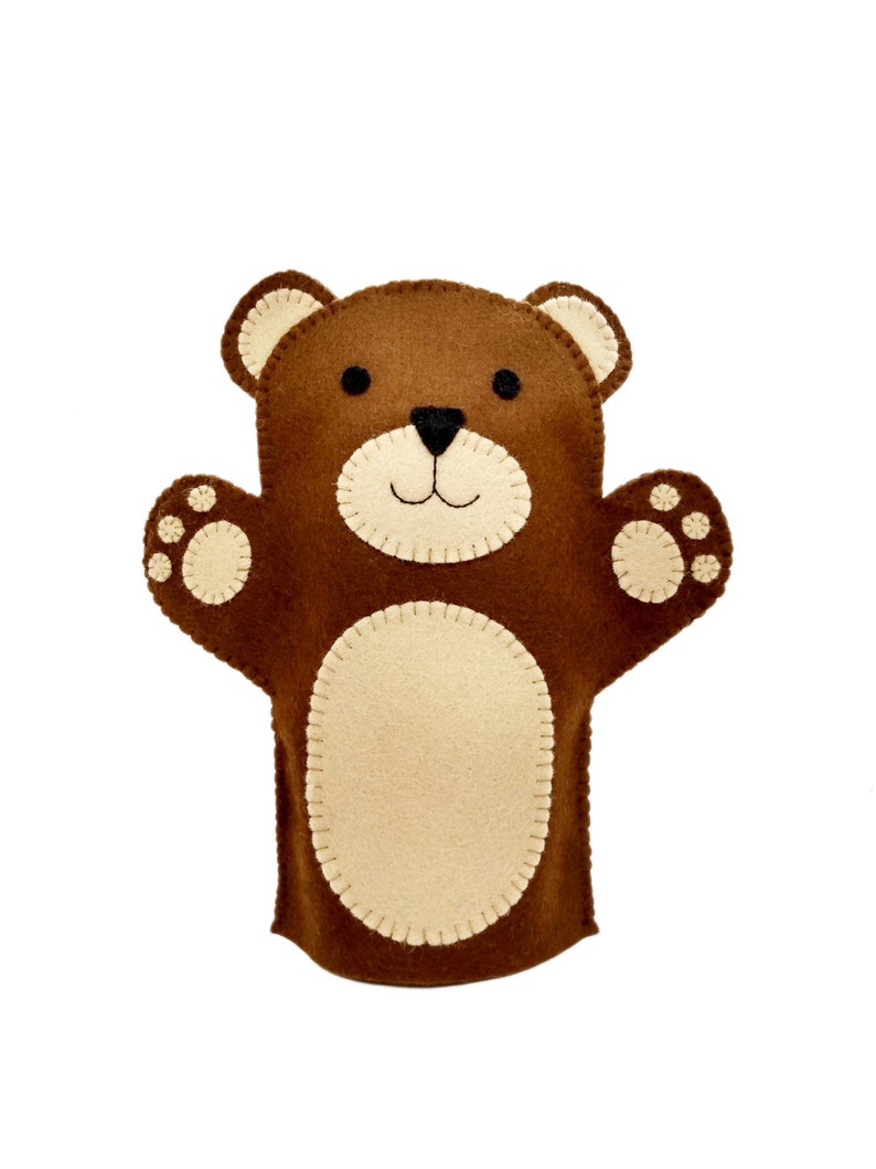 Hand Bear Puppet Pattern, Pattern, Bear Hand Puppet Pattern, Felt Hand ...