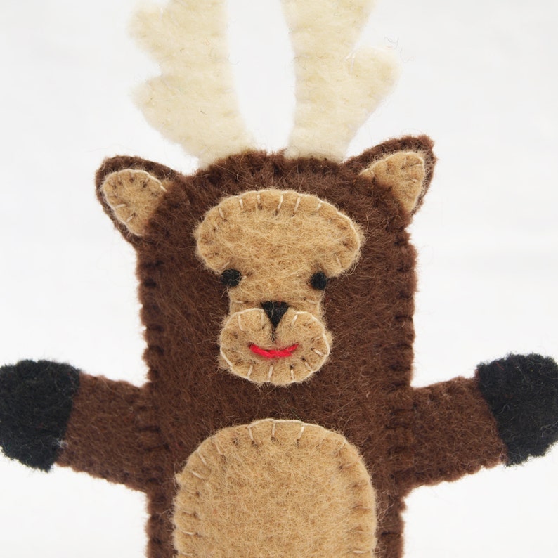 Deer storytime puppet felt finger puppet animal puppet