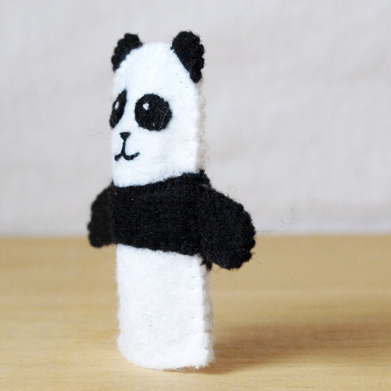 Felt Finger Puppet Panda Animal Puppet Storytime Puppet Etsy