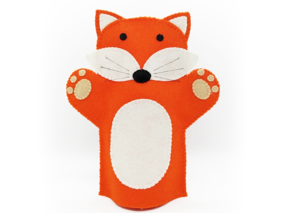Fox Hand Puppet Felt Hand Puppet Fox Felt Hand Puppet Hand Etsy