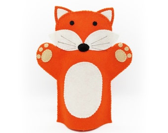 Fox hand puppet, felt hand puppet, fox felt hand puppet, hand puppet, fox puppet, fox puppet, hand puppet, orange fox puppet, orange fox