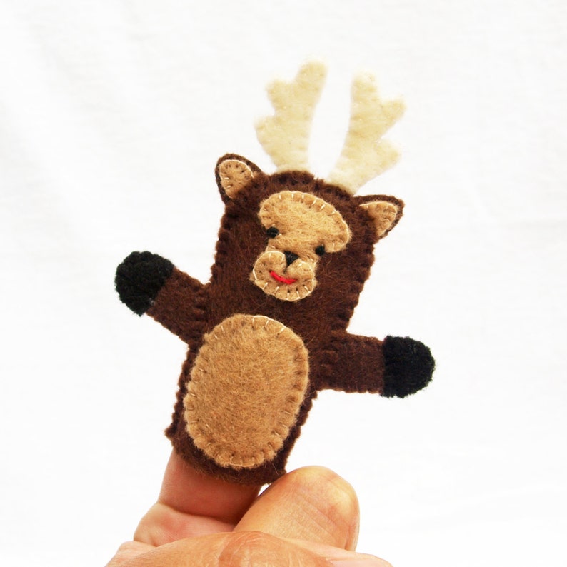 Deer storytime puppet felt finger puppet animal puppet