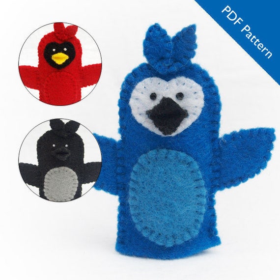 crow finger puppet