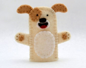 Dog, dog puppet, dog finger puppet, finger puppet, felt puppet, felt finger puppet, puppet, dog felt puppet, felt puppet, felt, farm puppet