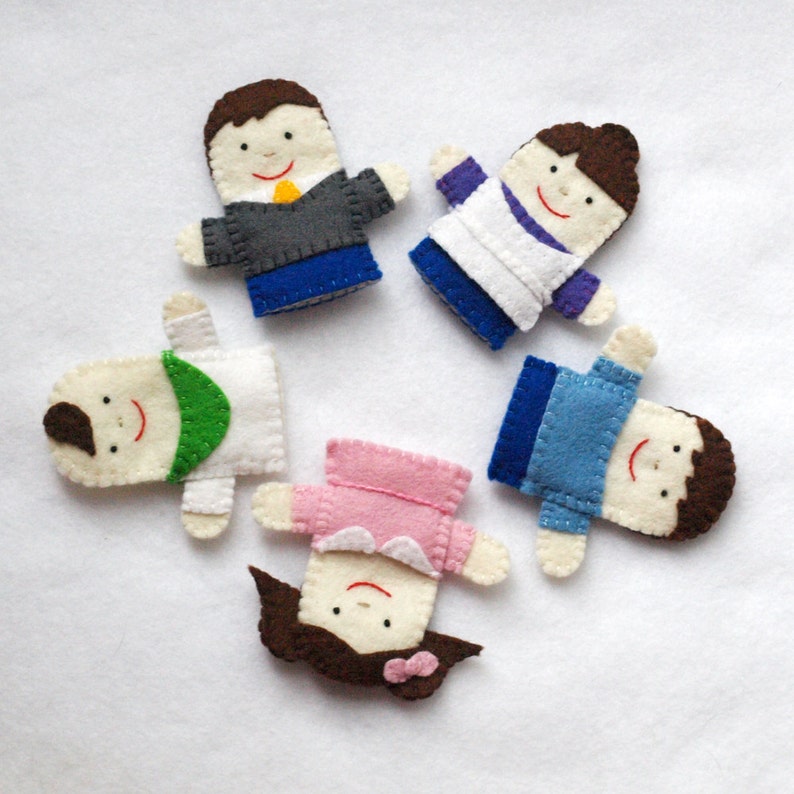 PDF Pattern Finger Family Felt Puppets Pattern Brother pattern Sister pattern Daddy pattern Baby pattern Pattern Mommy pattern