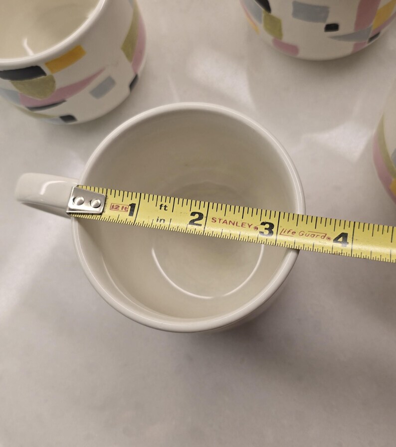 Anthropologie Geometric Color Block Retro Design Mugs - 6 Available 画像 8