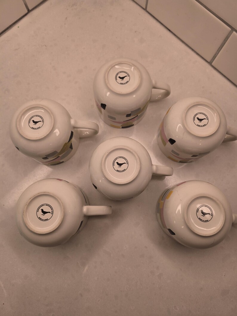 Anthropologie Geometric Color Block Retro Design Mugs - 6 Available 画像 5