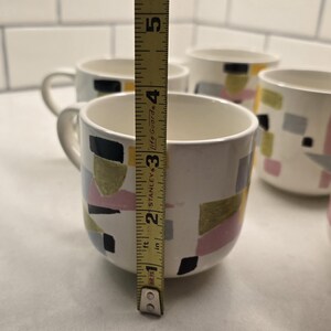 Anthropologie Geometric Color Block Retro Design Mugs - 6 Available 画像 9