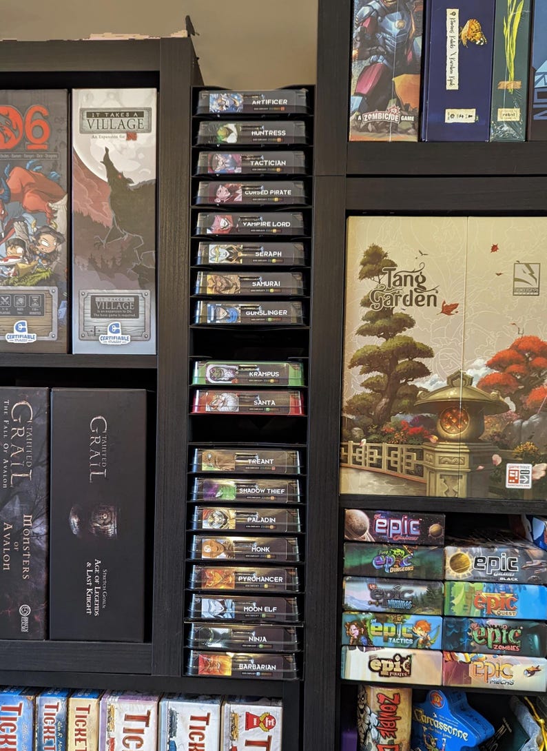 Store your games in gaps between shelves!