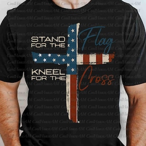 Usa Flag Cross Shirt PNG, God Bless America Png, Christian 4th Of July Png, Faith Love Freedom Png, Fourth Of July Png, Independence Day Png