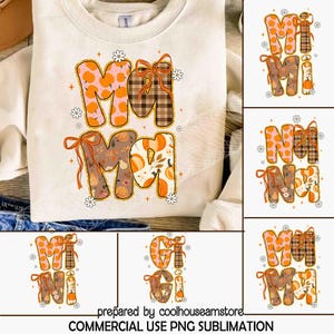 Glitter Pumpkin Mama Bundle PNG, Autumn Pumpkin Mom Png, Floral Halloween Pumpkin Fall Mama Png, Mama Mimi Gigi Nana Pumpkin Bow Png