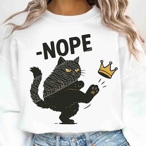 アメリカには王はいない 黒猫 PNG、面白い猫が王冠を蹴る PNG、NOPE 反トランプ抗議シャツ、面白い政治、1776年以来の愛国心 PNG