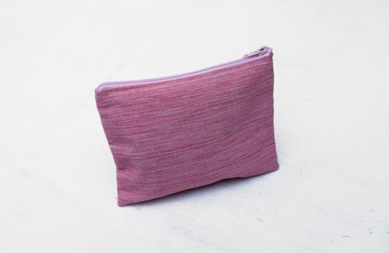 Hand-woven Striped Bag Medium Clutch: Guatemalan Textiles Zipper Pouch