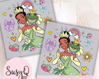 Tiana DTF Transfers, Princess DTF, Princess Iron On Transfers, Tiana Ready to Press Transfers