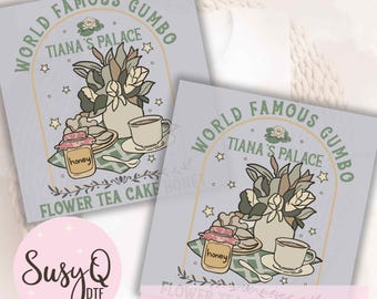 Retro Tiana's Palace DTF Transfers, Princess DTF, Princess Iron On Transfers, Tiana Ready to Press Transfers