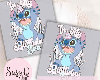 Stitch Birthday DTF Transfers, Stitch Disney Transfers, Cute Disney Iron On Transfers, Disney Ready to Press Transfers