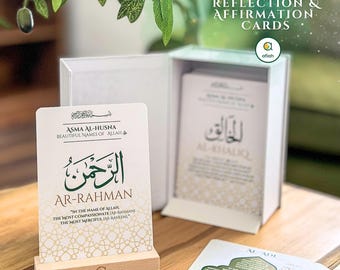 99 Names of Allah Cards: Asma Al-Husna, Islamic Affirmations, Duas