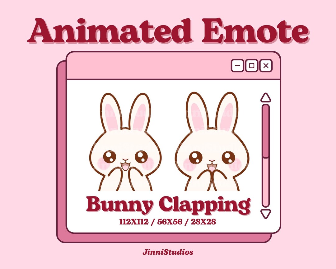 Animated Cute Chibi Bunny Clapping Emote for Streaming - Etsy