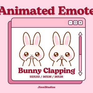 Animated Cute Chibi Bunny Clapping Emote for Streaming