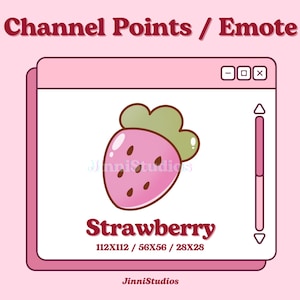 Cute Strawberry Twitch Channel Points Icon Emote