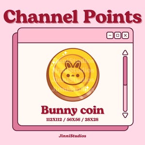 Cute Bunny Twitch Channel Points Icon Coin Emote