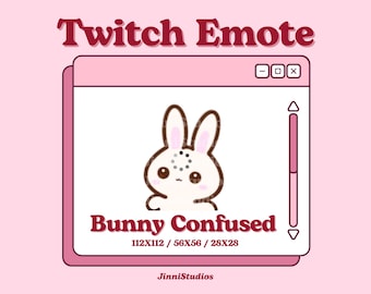 Confused Bunny Twitch Emote (Instant Download)