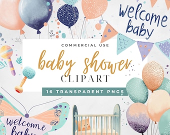 Pastel Baby Shower Clipart, Baby Cradle Clipart, Baby Shower Girl, Nursery Decor |  Transparent PNGs | Digital Download | Commercial Use
