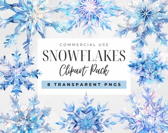 Snowflakes Clipart, Frosty Winter Scrapbook, Christmas Ice Snow Clip Art, Icicle Frost PNGs, Shiny Icy Blue Graphics, Frozen Cold Theme