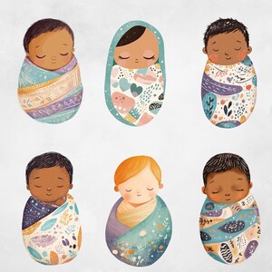 Swaddle Baby Clipart, Swaddled Newborn, Baby Shower Clipart, Baby Shower Design, Cute Baby Clipart, Baby Boy Clipart, Newborn Baby Clipart, Newborn Baby Girl, Infant Baby, Baby Girl Clipart, Boy Girl Clipart Png, Clip Art Bundle, commercial use