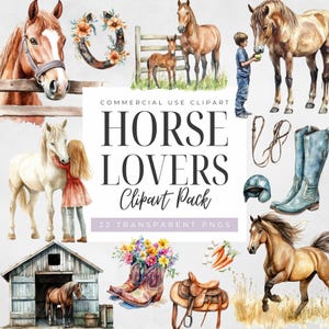Aquarell Reiten Clipart, digitaler Download, kommerzielle Nutzung, Reiter transparent PNG, Pferdeliebhaber Grafiken, Blumen Hufeisen