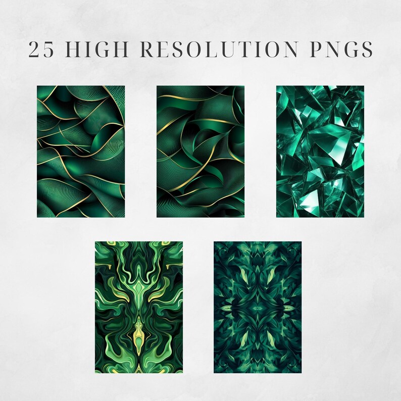 Emerald Green and Gold Digital Papers, Scrapbook Papers, Emerald and ...