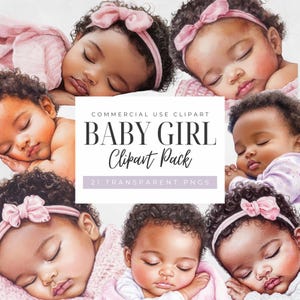 Clipart bébé emmailloté, faire-part rose pour baby shower, baptême, baptême, nouveau-né noir, sexe révélateur, png transparent, usage commercial