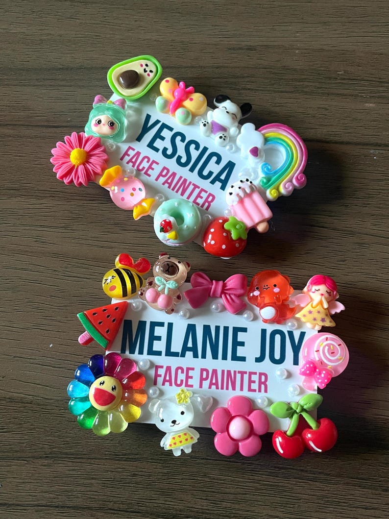 Custom Name Tag With Cute Charms - Etsy