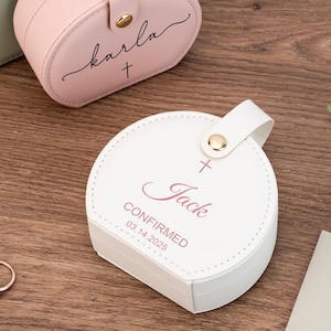 Regalo personalizzato per il battesimo, portagioie per la prima comunione, regali per la prima comunione per bambina, regalo religioso, regalo personalizzato per la figlioccia, cresima