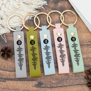Personalisierte Scanable Spotboarden Schlüsselanhänger,Custom Song Leder Schlüsselanhänger,Musik Geschenk,Geburtstagsgeschenk für Mama,Mutters Tagesgeschenke,Paar Geschenk Schlüsselanhänger