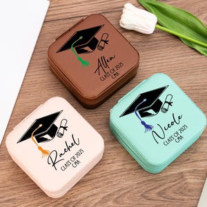 Portagioie con nome personalizzato, portagioie da viaggio, regalo di compleanno per donne, regalo di laurea per studenti, portagioie, accessori da viaggio
