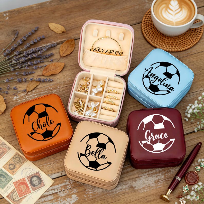 Soccer Box Letters Custom Soccer Jewelry Box,soccer Team Gifts Jewelry Case,personalized ...
