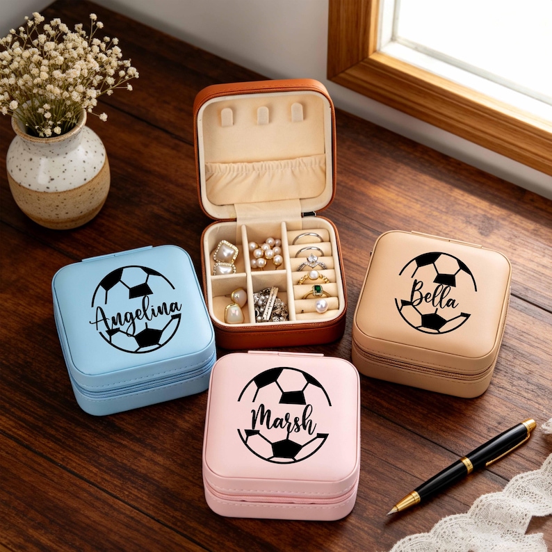 Soccer Box Letters Custom Soccer Jewelry Box,soccer Team Gifts Jewelry Case,personalized ...