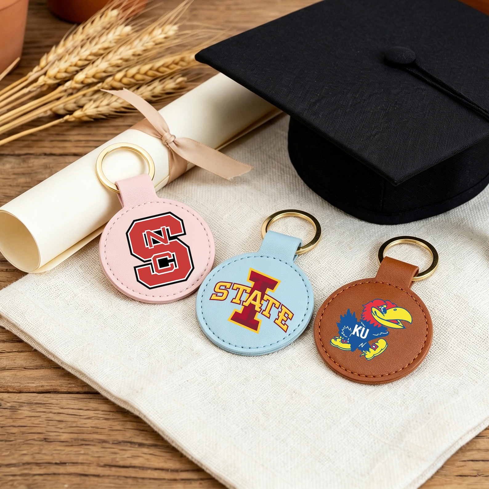 Personalized University Logo Keychain,graduation Gift for Him Her ...