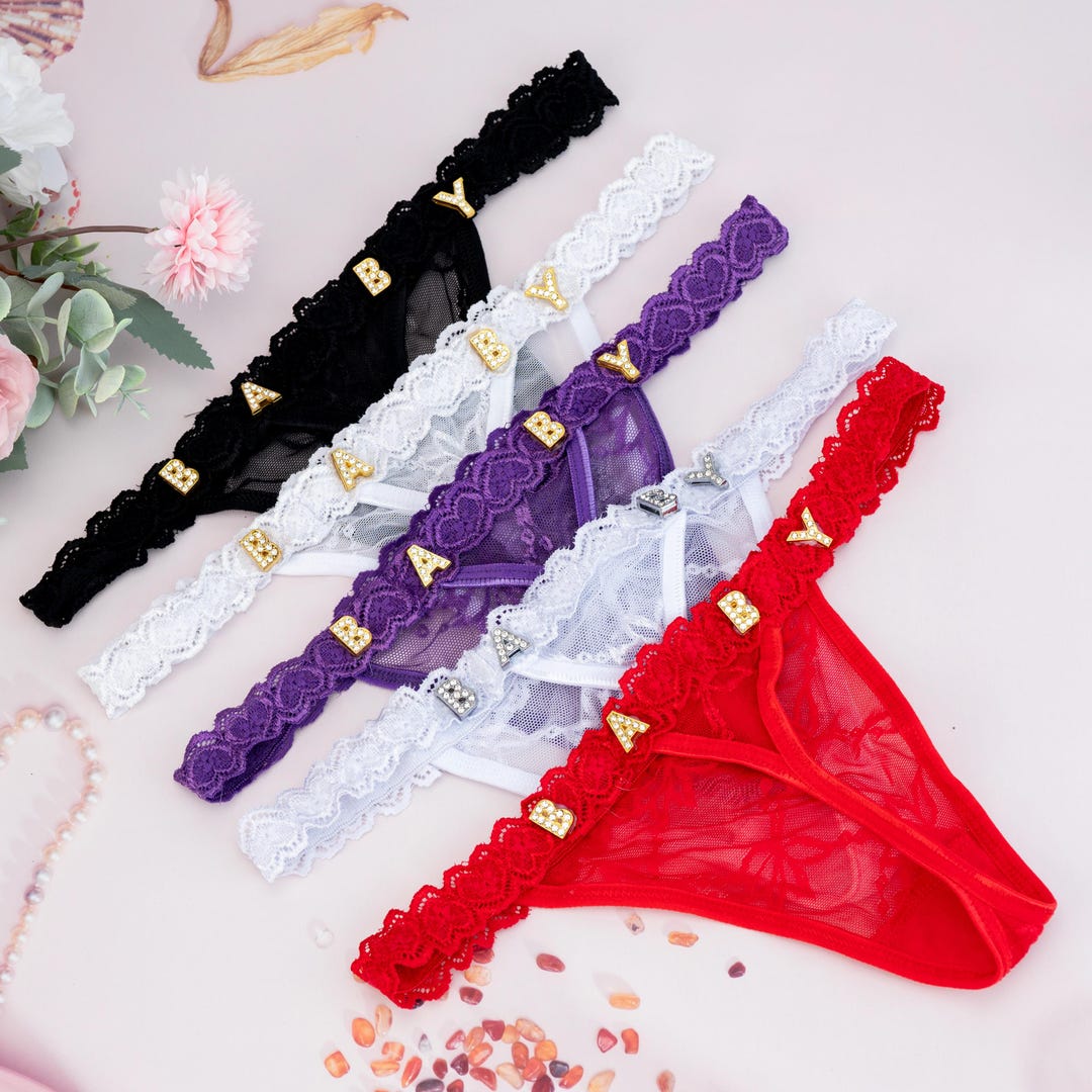 Custom Thong G-strings With Gold Charms Name,name Thong G-strings ...