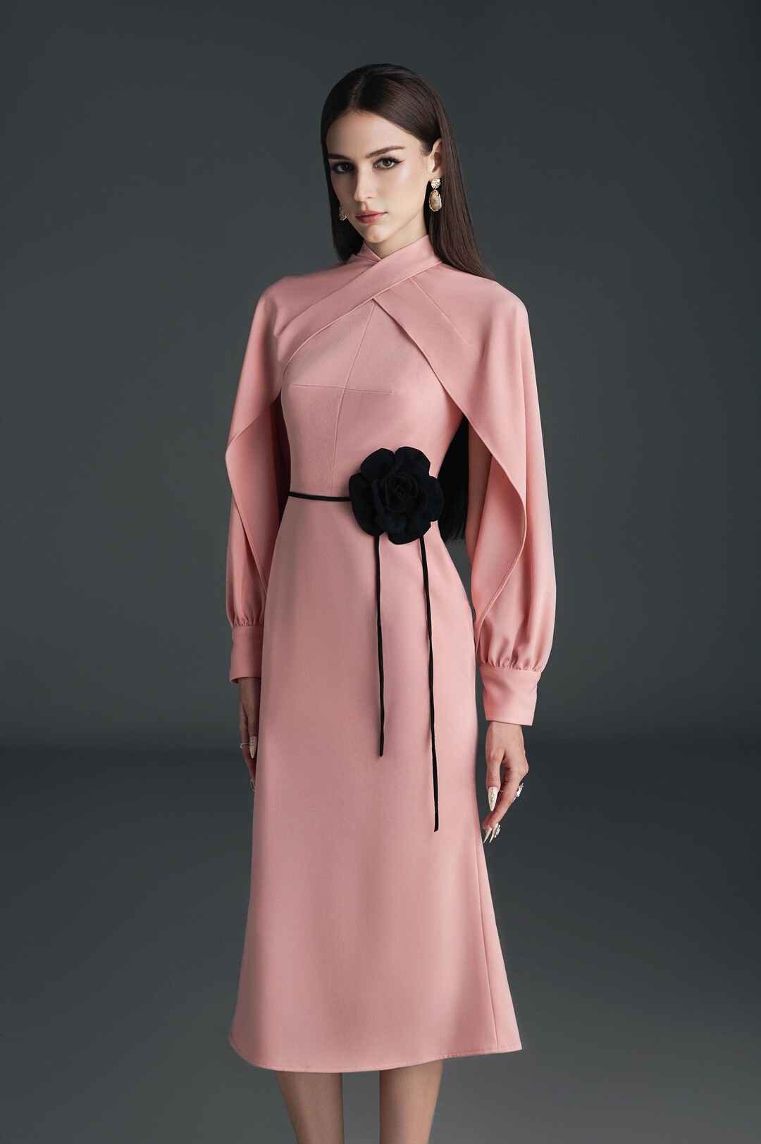 Caprese Dress in Deep Pink