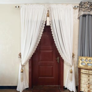 European white voile curtains, custom made curtains, handmade curtains, translucent curtains .