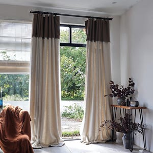 Curtains, vintage curtains, living room decorative curtains, color-blocked curtains, handmade handmade, exquisite curtains