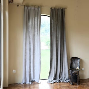 Solid color linen curtains, home decoration, handmade linen curtains,