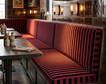 Minimalist Stripe Decorative Cushion, Comfortable Chair Cushion, Free Piping & Custom Shape Design