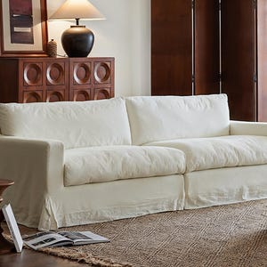 White Linen sofa covers, full sofa covers, replacement covers for sofas, custom sizes,.