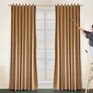 Extra-long and ultra-high curtains, solid color curtains, home curtains, handmade curtains, flannel curtains