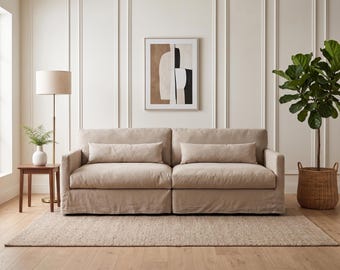 L-shaped Sofa Cover, Slipcover and Cushion covers, Custom-made according to the Dimensions