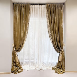 Custom sizes, European embroidered curtains, living room curtains, elegant wall decorations.