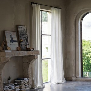 Natural linen curtains, handmade, solid color curtains, blackout curtains, home décor curtains, minimalist curtains